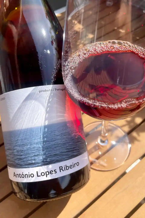 António Lopes Ribeiro Vinho Tinto 2021 bottle  and glass - Natural Wine Dealers