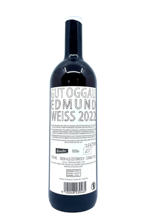 Gut Oggau Edmund 2022 back label - Natural Wine Dealers