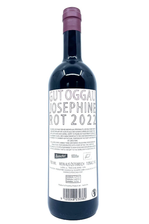 Gut Oggau Josephine 2022 back label - Natural Wine Dealers