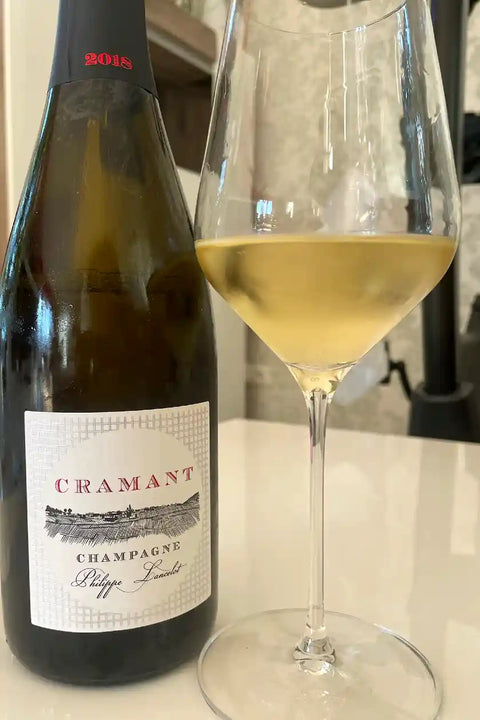 Champagne Philippe Lancelot Cramant bottle and glass - Natural Wine Dealers