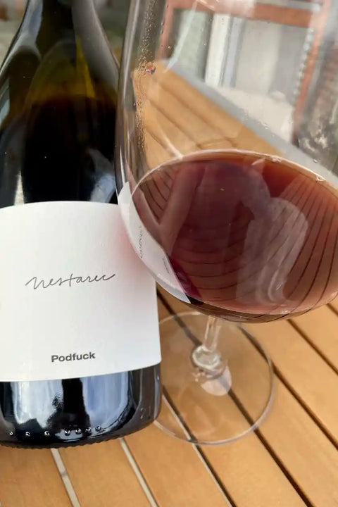 Milan Nestarec Podfuck 2019 bottle and glass - Natural Wine Dealers